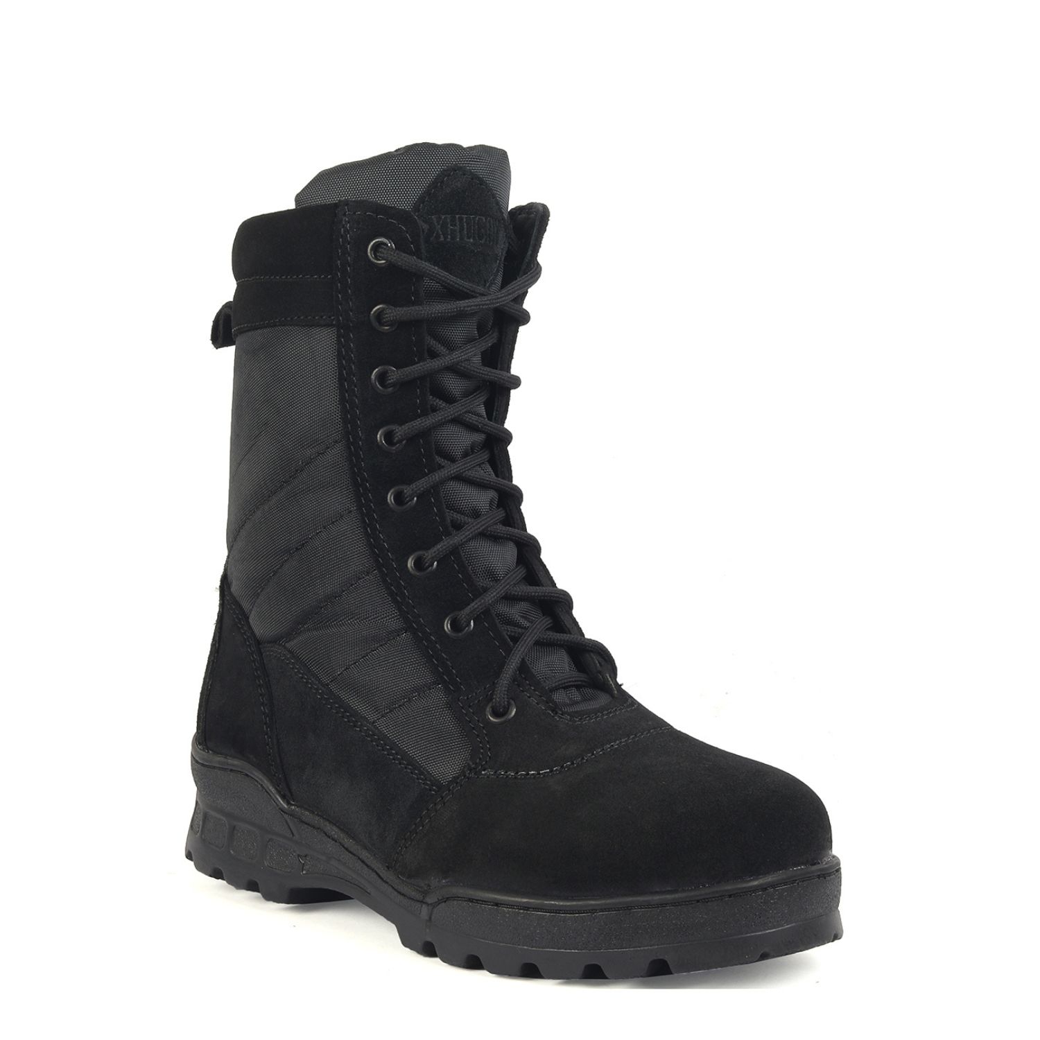 XHUGOY 0016 Military Men's High Ankle Suede Leather Combat Boots With Zip - Image 2