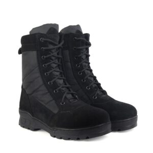 XHUGOY 0016 Military Men's High Ankle Suede Leather Combat Boots With Zip
