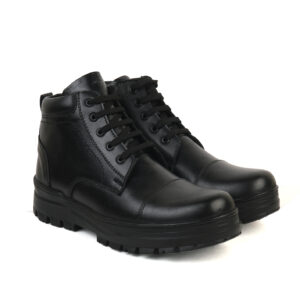 XHUGOY LACE-UP COMBAT POLICE DMS MEDIUM RANGE BOOT BLACK SIZE 5-12 FOR MEN