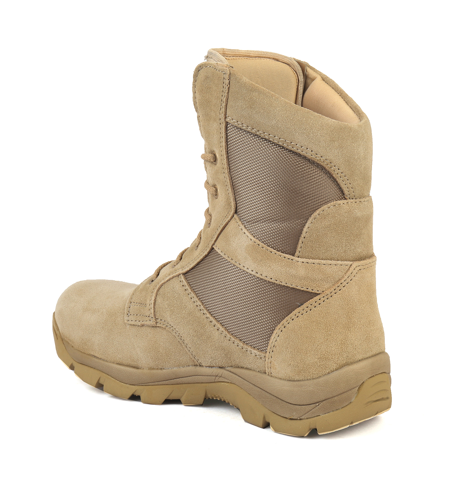 XHUGOY DB-1 TAN SUEDE Genuine Leather Military Men's Combat Desert Boots -High Ankle - High Top Lace Up - Image 3