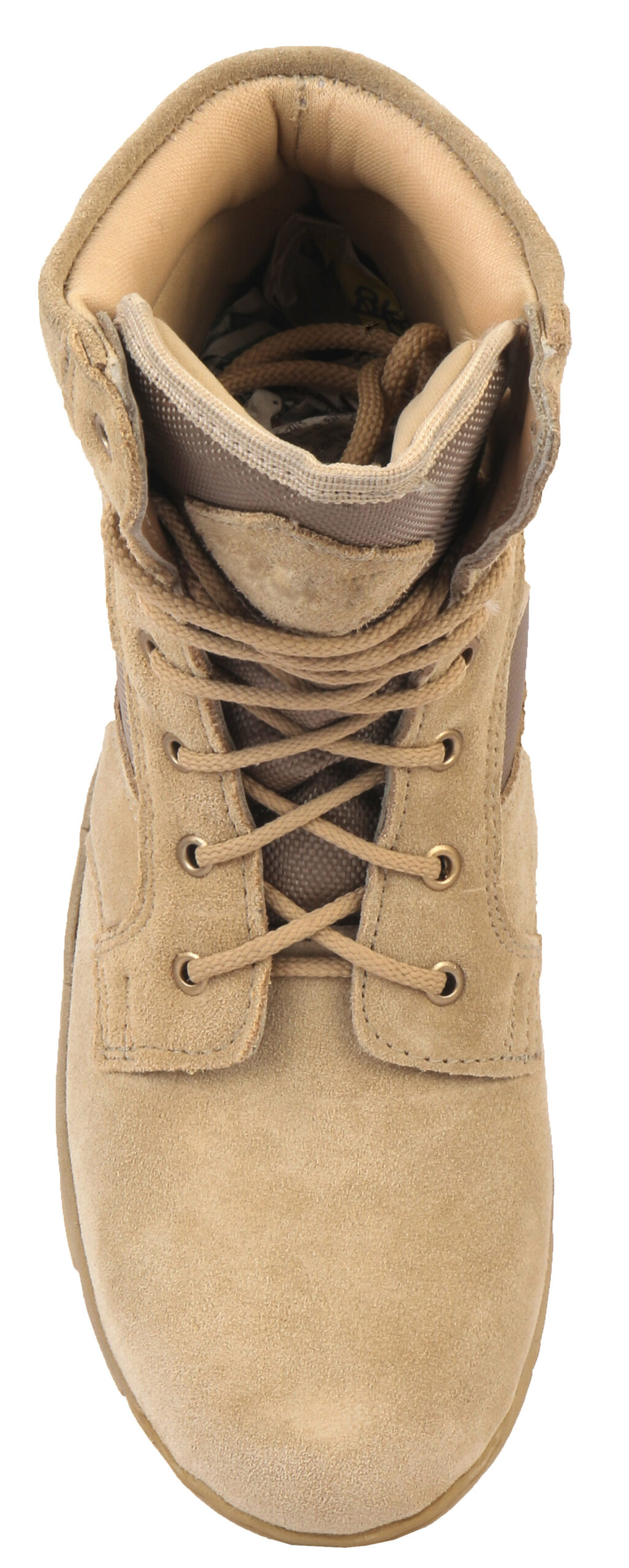 XHUGOY DB-1 TAN SUEDE Genuine Leather Military Men's Combat Desert Boots -High Ankle - High Top Lace Up - Image 4