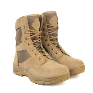 XHUGOY DB-1 TAN SUEDE Genuine Leather Military Men's Combat Desert Boots -High Ankle - High Top Lace Up
