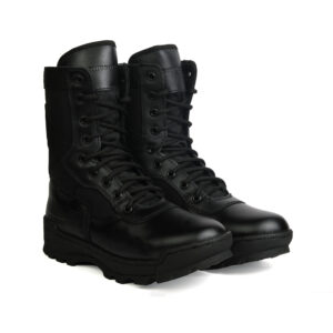 XHUGOY CP0019 BLACK/TAN SUEDE Genuine Leather Military Men's Combat Desert Boots -High Ankle With Zip