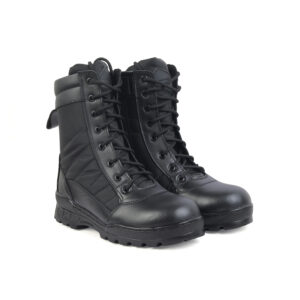XHUGOY 0016 Military Men's High Ankle Leather Combat Boots With Zip