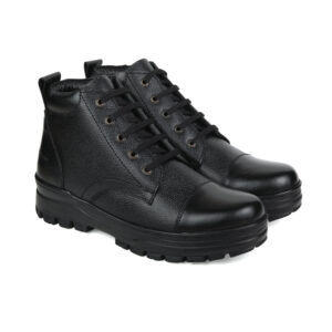 1007 LACE-UP COMBAT POLICE DMS BIKER BOOT BLACK/TAN