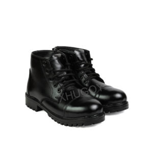 XHUGOY MEDIUM RANGE LACE-UP CHAIN COMBAT POLICE DMS BOOT BLACK SIZE 2-5 FOR MEN