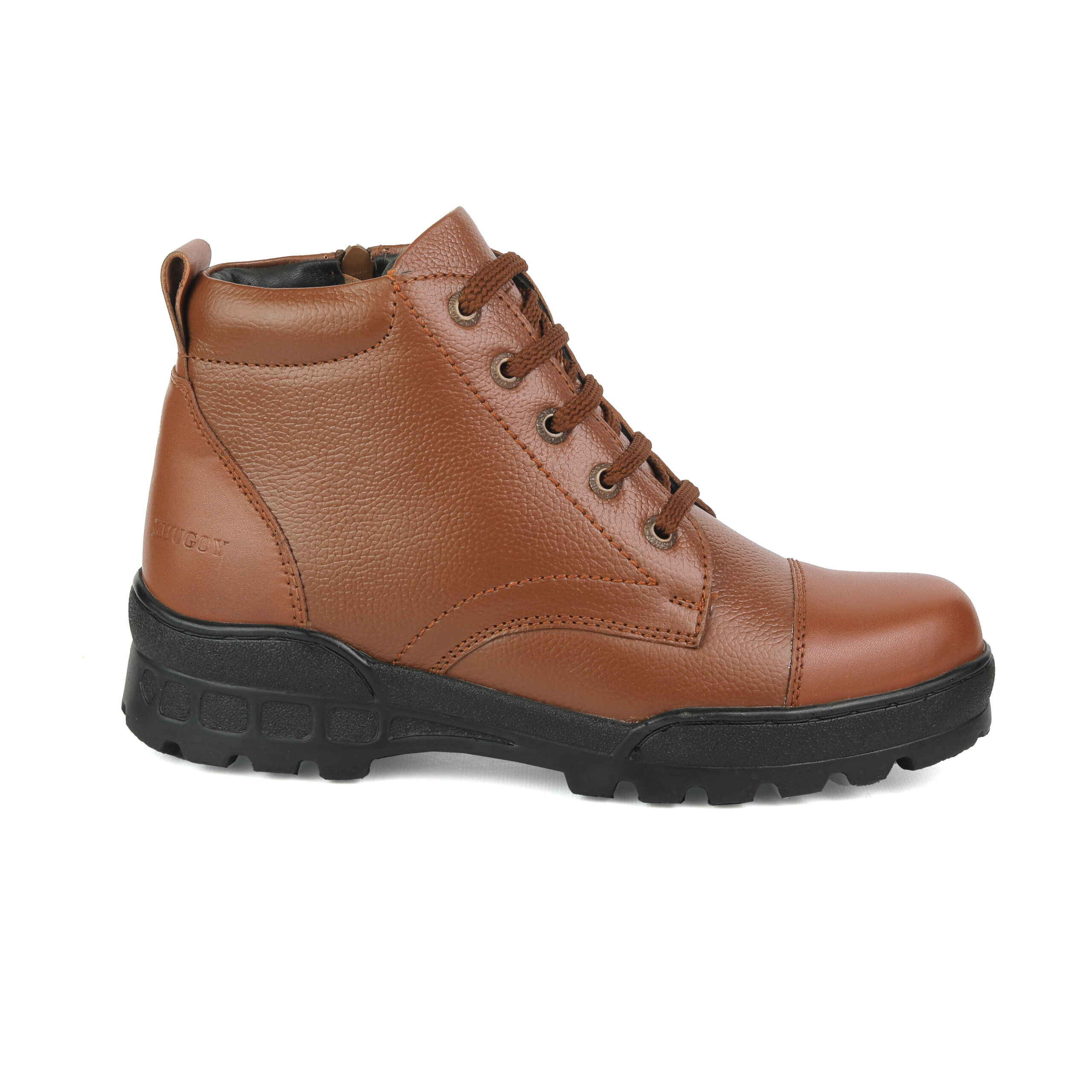 XHUGOY CHAIN LACE-UP COMBAT POLICE DMS BOOT BLACK/TAN SIZE 5-12 FOR MEN - Image 3