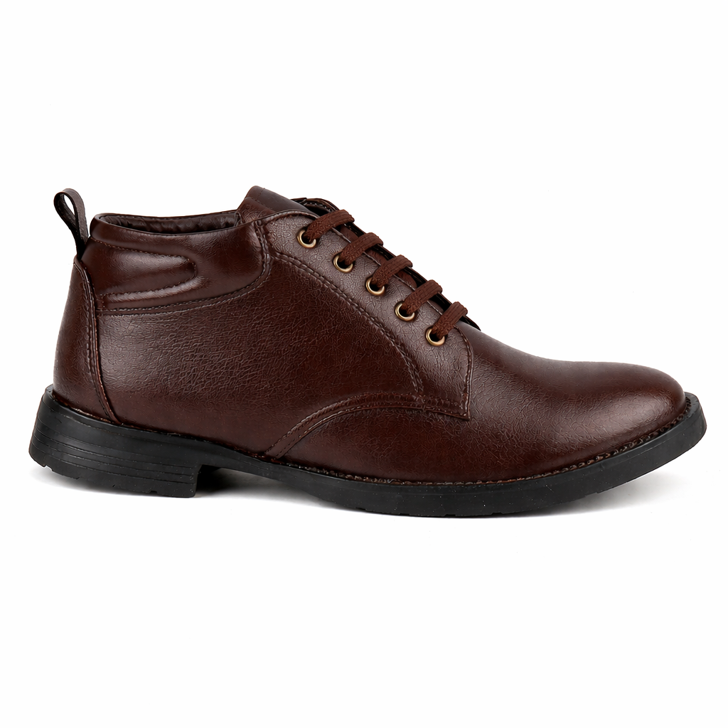 XHUGOY Men's Black Lace-Up Ankle Boots, Faux Leather, Formal Style, Pointed Toe SIZE 5 TO 11 - Image 10