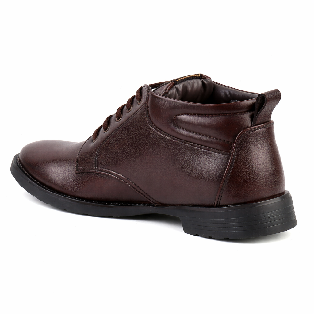 XHUGOY Men's Black Lace-Up Ankle Boots, Faux Leather, Formal Style, Pointed Toe SIZE 5 TO 11 - Image 9