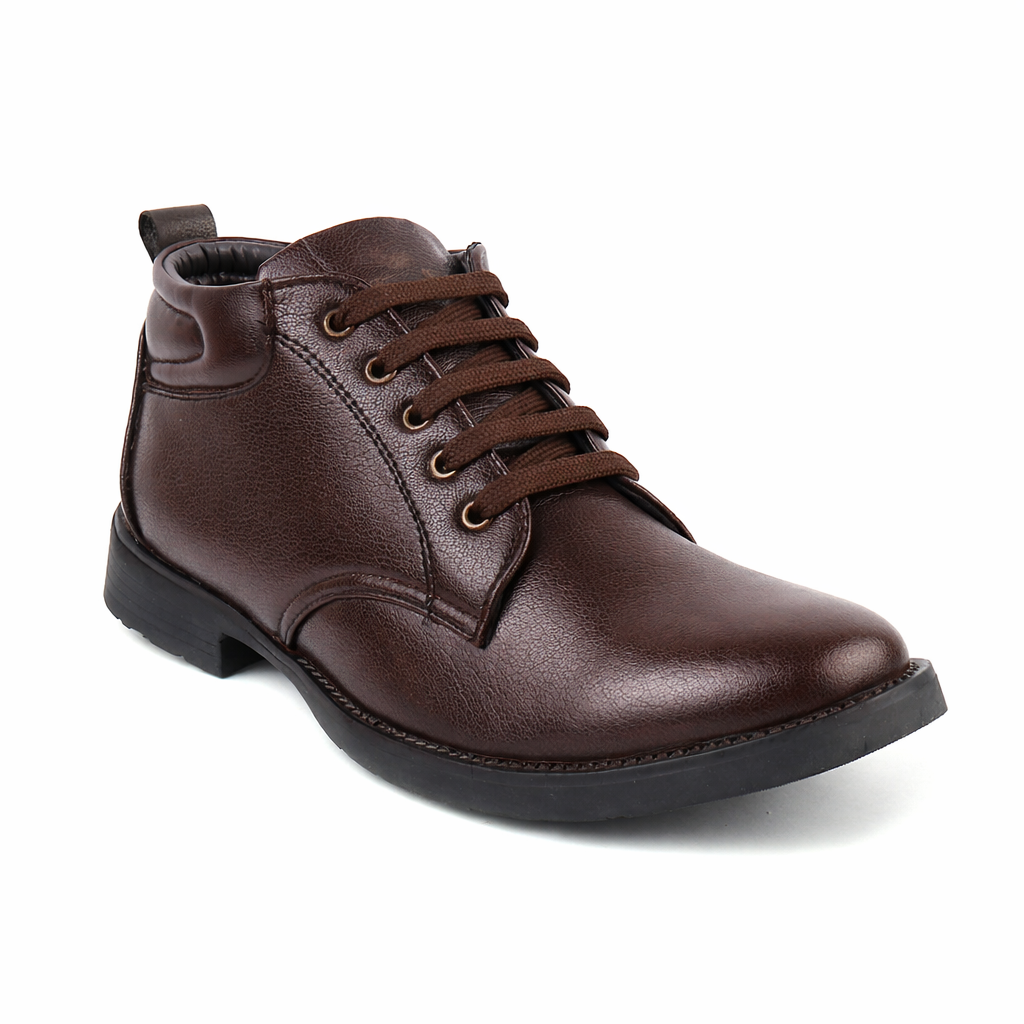 XHUGOY Men's Black Lace-Up Ankle Boots, Faux Leather, Formal Style, Pointed Toe SIZE 5 TO 11 - Image 8