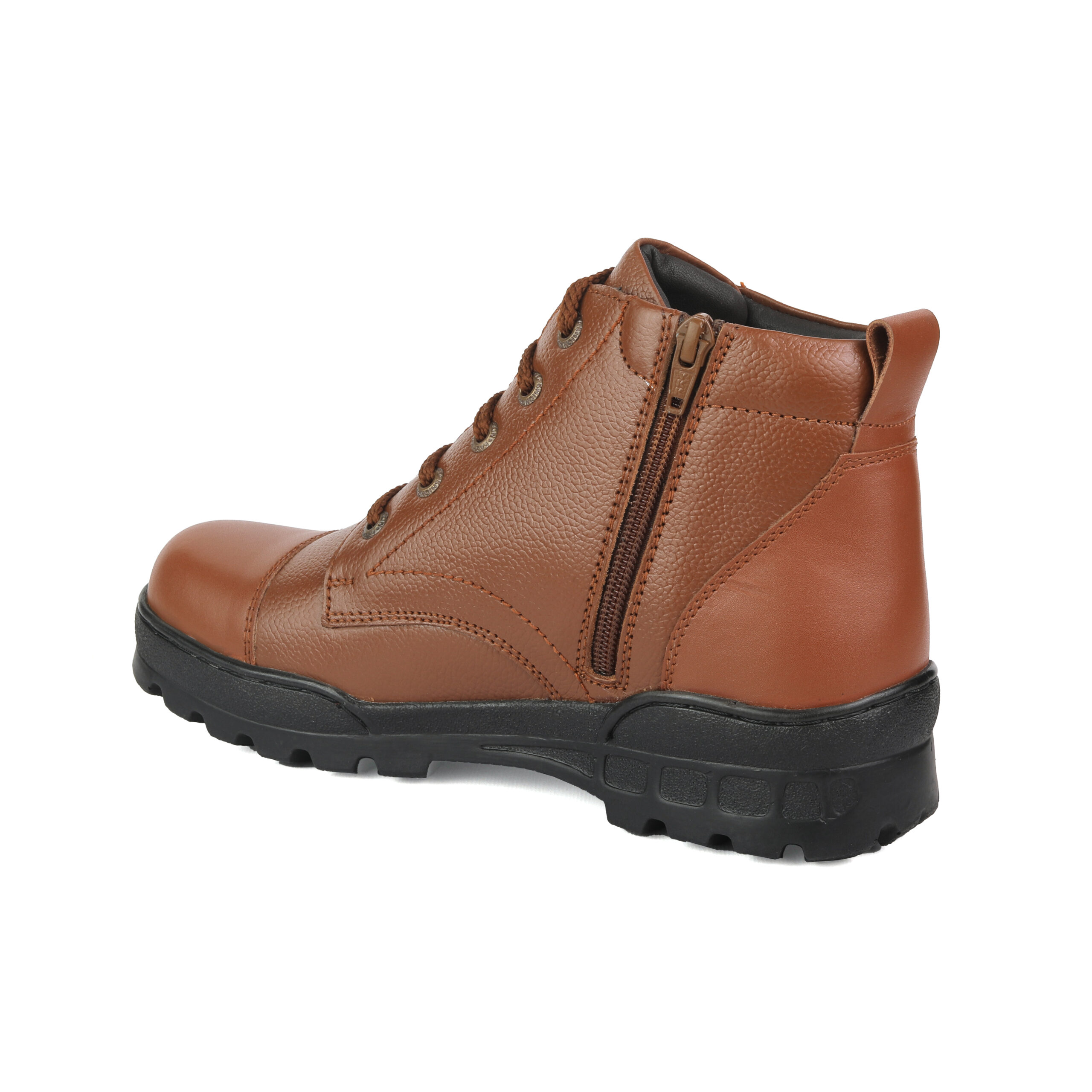 XHUGOY CHAIN LACE-UP COMBAT POLICE DMS BOOT BLACK/TAN SIZE 5-12 FOR MEN - Image 4