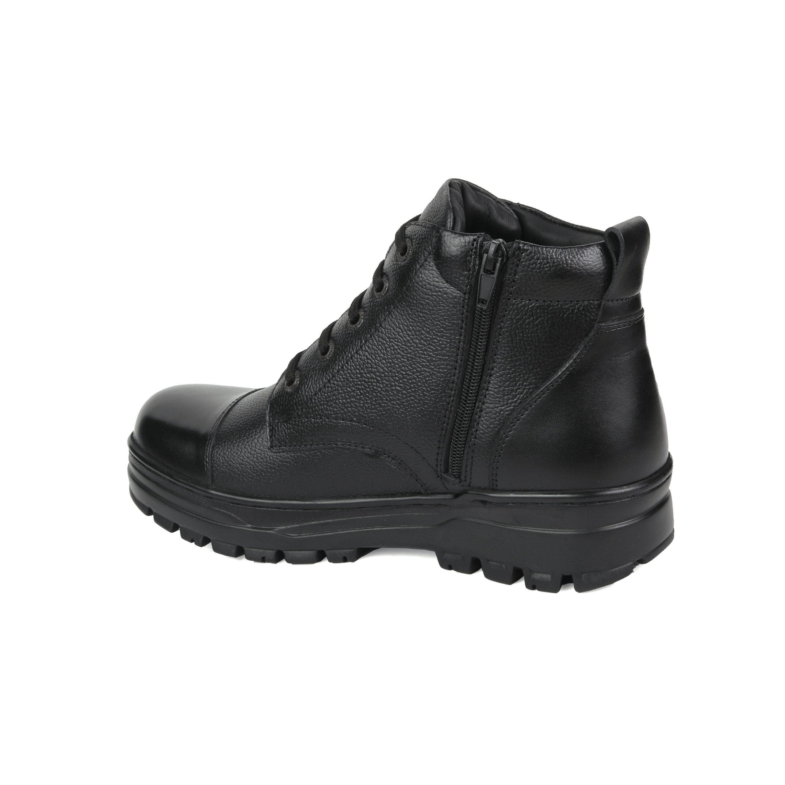 XHUGOY CHAIN LACE-UP COMBAT POLICE DMS BOOT BLACK/TAN SIZE 5-12 FOR MEN - Image 9