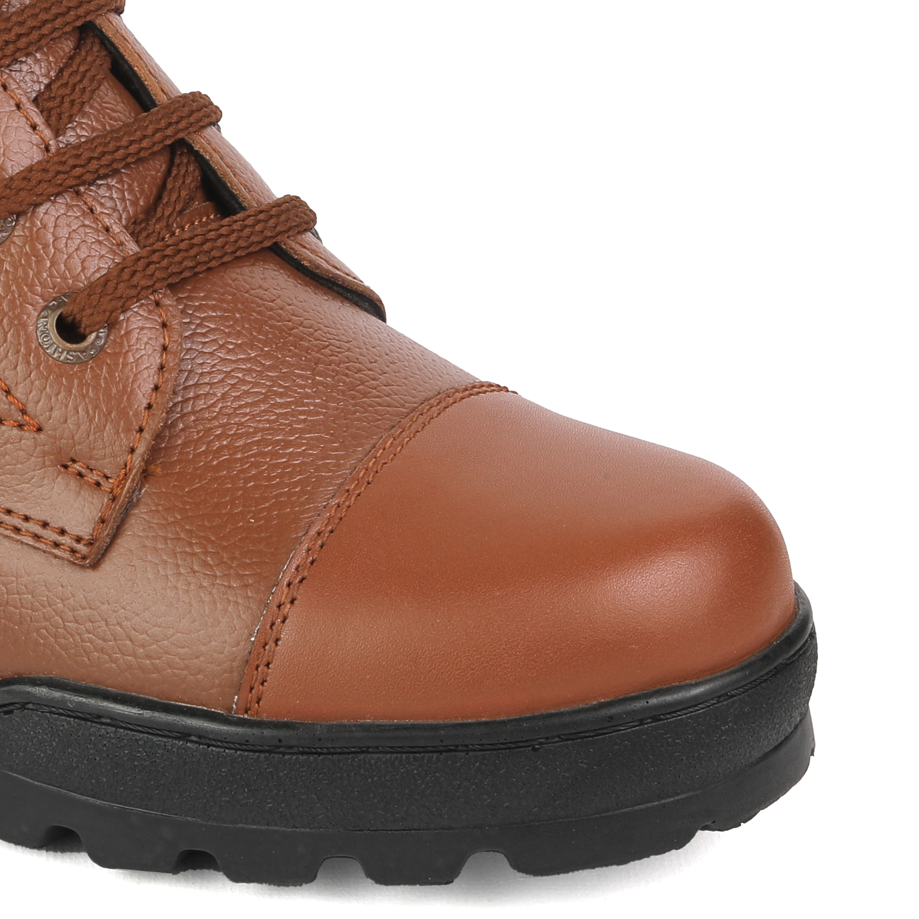 XHUGOY CHAIN LACE-UP COMBAT POLICE DMS BOOT BLACK/TAN SIZE 5-12 FOR MEN - Image 5