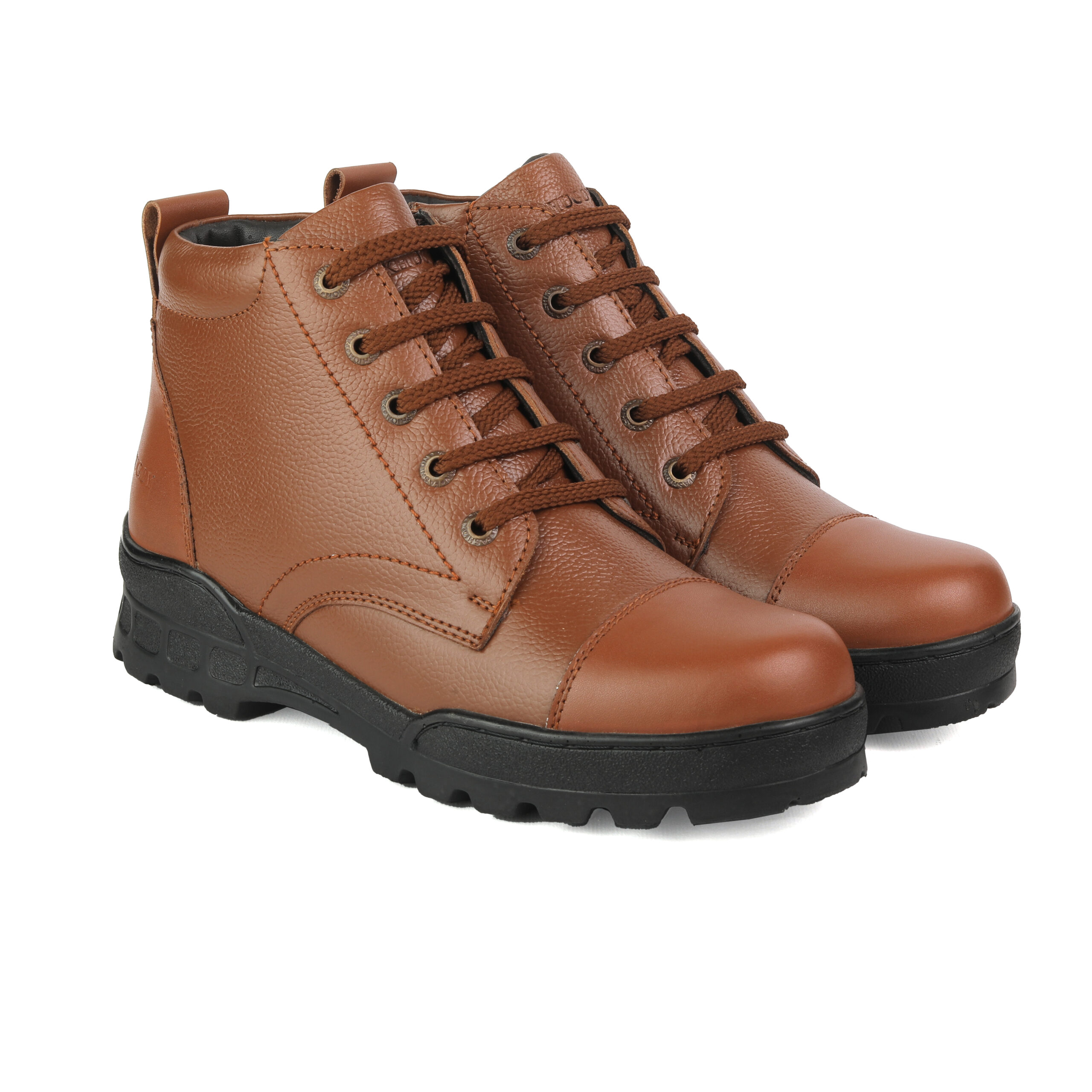 XHUGOY CHAIN LACE-UP COMBAT POLICE DMS BOOT BLACK/TAN SIZE 5-12 FOR MEN - Image 7