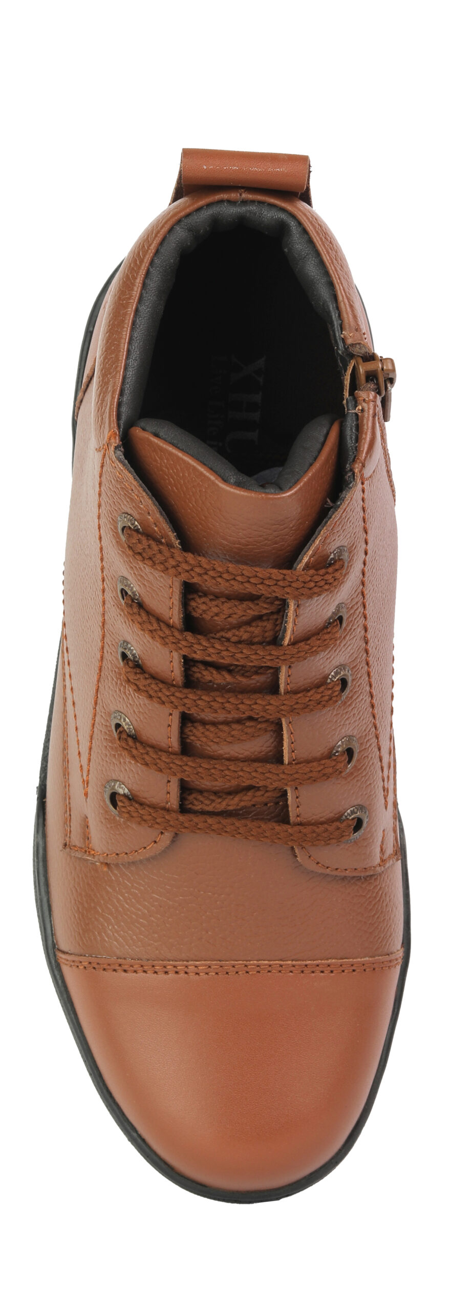 XHUGOY CHAIN LACE-UP COMBAT POLICE DMS BOOT BLACK/TAN SIZE 5-12 FOR MEN - Image 6